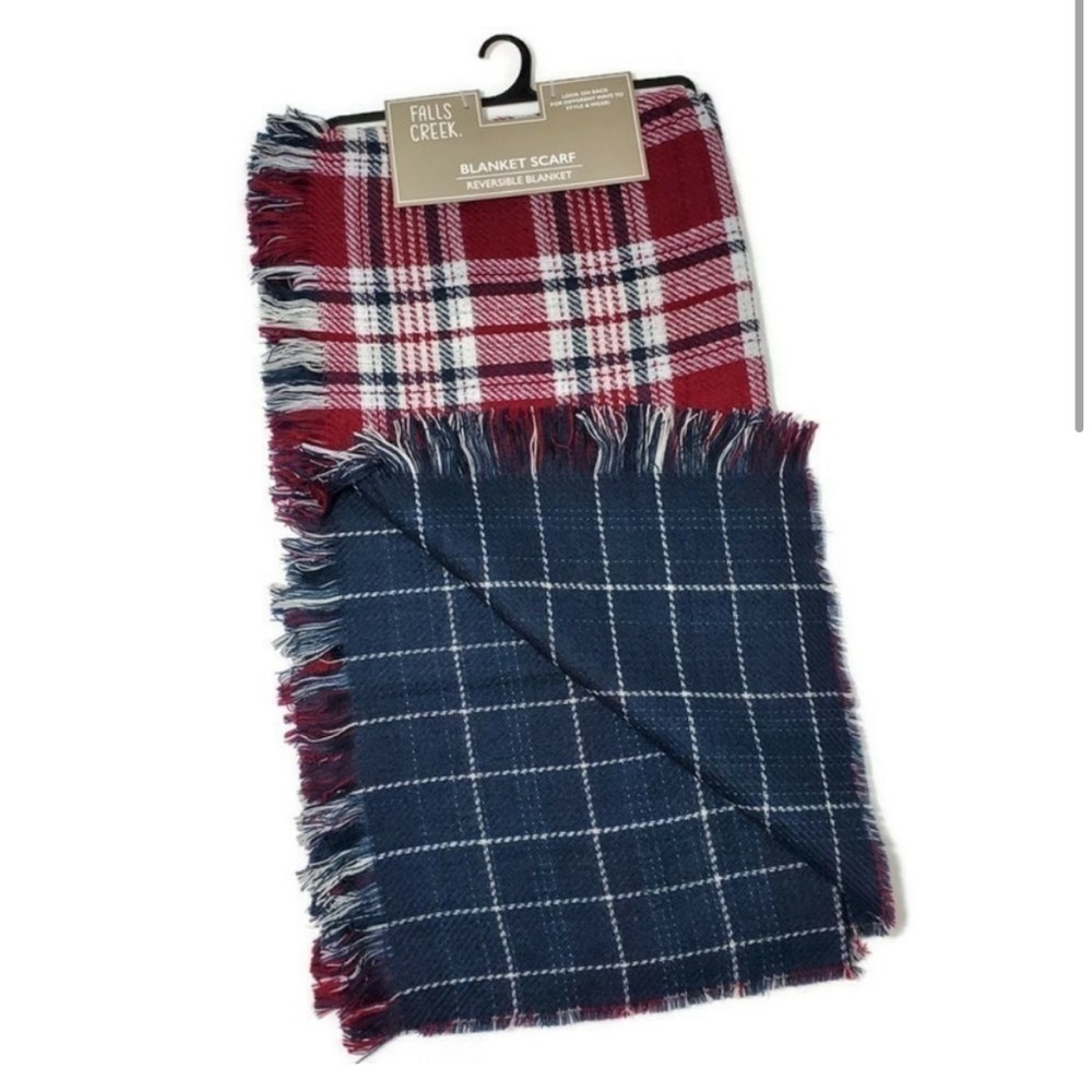 Women’s Blanket Scarf Reversible Plaid Double Sided